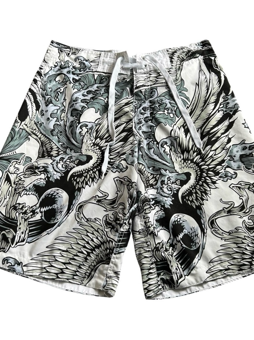 CHALC Y2K Mens Graphic Swim Trunks